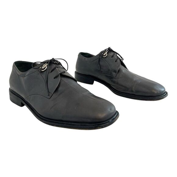 Moreschi Mens Size 10 Gray Leather Lace Up Oxford